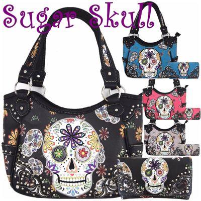 Sugar Skull Handbag Sets Concealment Purses Carmen's Booth 66 Indoors