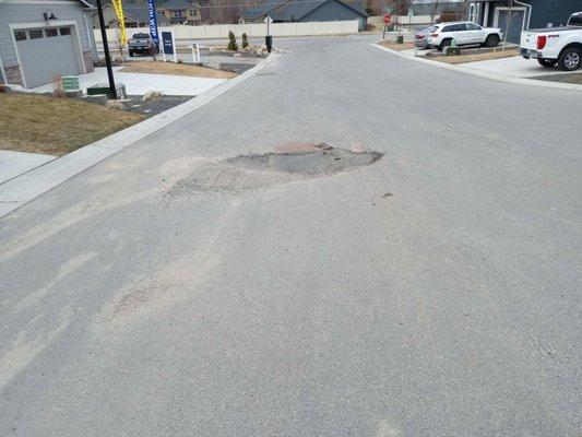 their fix to a sink hole that developed in the street