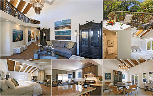 Penthouse: 4,729 sq. ft. 2-Levels consisting of 2 family rooms, 4 bedrooms, 2 loft sleeping areas, 5 baths, 2 half-baths