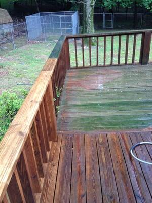 Deck Power Wash Before and After