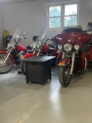 All 3bikes actually fit in the garage as well as our Denali with lift kit truck and my envision.