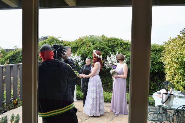 Clifton filming our wedding ceremony