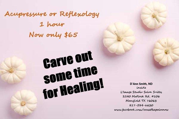 Acupressure or Reflexology NOW only $65 for 1 Hour