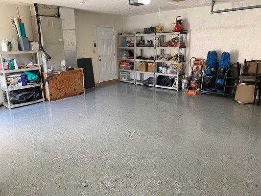 Polished and scrubbed garage floors