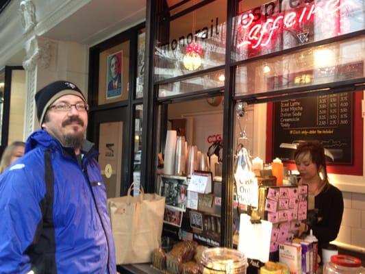 Ted Buying Coffee in Seattle