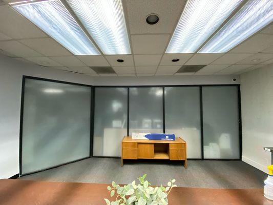 White frost tinting film for offices