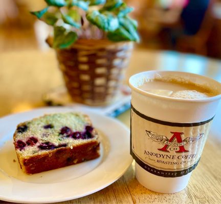 Blueberry-Lemon Bread & Latte