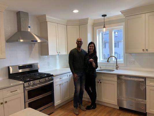 Clients in their new construction home in Waltham.