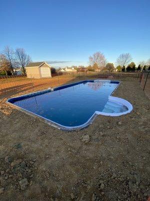 Pool waiting on the deck.