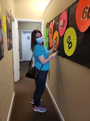 Signing her 5th milestone board! Our clients loved showing off their success!