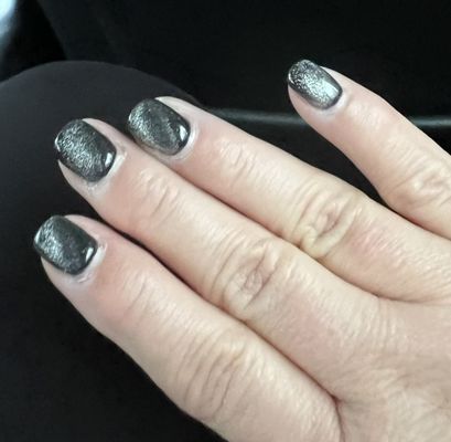 Black with silver - this is two weeks out - still look amazing!