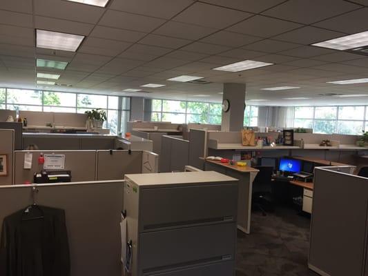 The cubicals on the second floor.