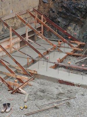 Basement retaining wall and footings Radnor Township