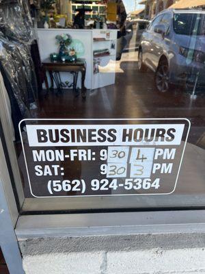 New hours