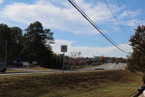 View of Stone Mountain Hwy looking West from our parking lot