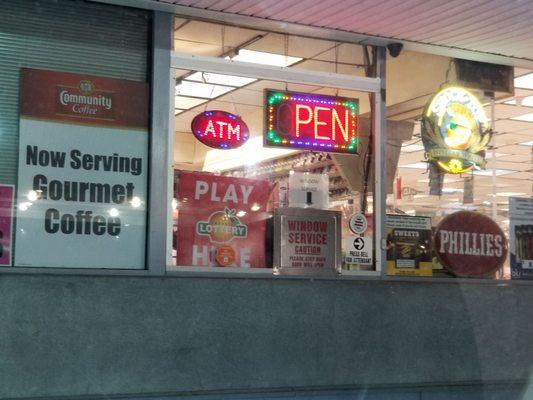 The silly window they want you to ask for your chips and beer through...