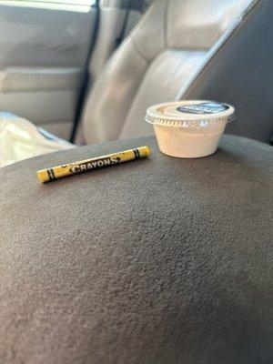 $1 Ranch dip made by Gordon Ramsey? Next to an average crayon for perspective!