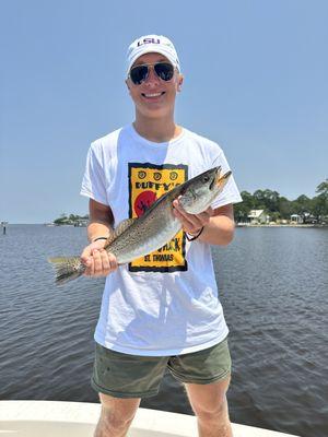 Caught some speckled trout out with Brandon on the bay!