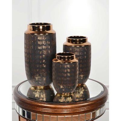 Copper illusion Geometrical Vase 3 PC Set. Add a dramatic focal point to your home decor with this Set of 3 Copper illusion Vases.