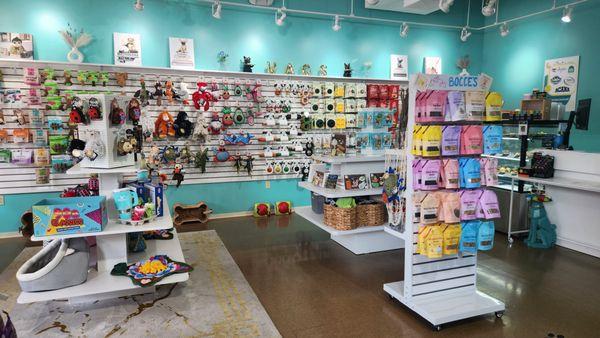 We have lots of treats, toys, chews, and food to help you keep your dogs and cats happy and healthy.