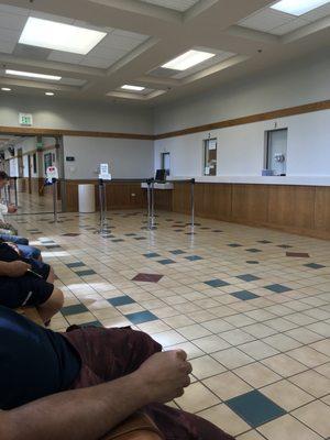 6/12/18 - Waiting area to see clerks! All these windows but only ONE clerk, smh.