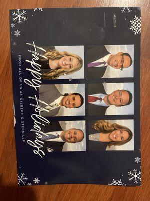 Xmas card from Gilbert and Stern