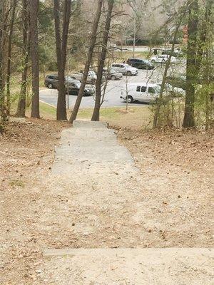 Stairs from parking lot to the kids area (top of the hill)