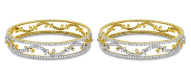 Bloom Diamond Bangles by Beauvince