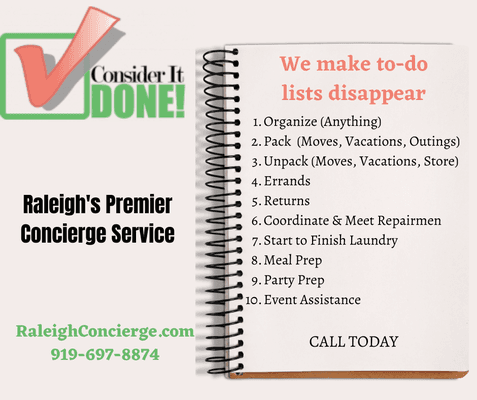 Consider It Done! Personal Concierge Service in Raleigh