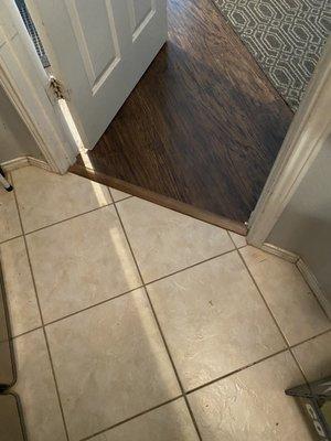 Transition from tiled laundry room