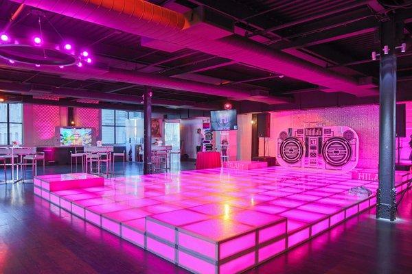 Light Up Dance Floor and Boombox DJ Booth