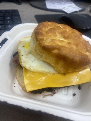 Brisket on a biscuit