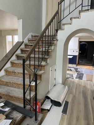 Laminate replacement and stairs remodel