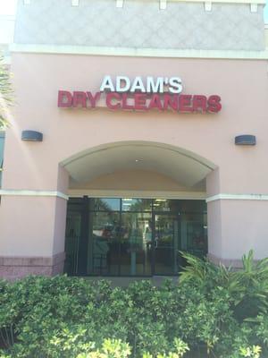 Exterior of Adam's Dry Cleaners.