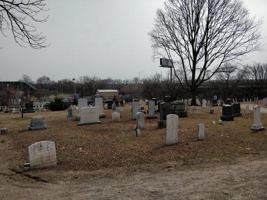 Cemetery view from the cycle path