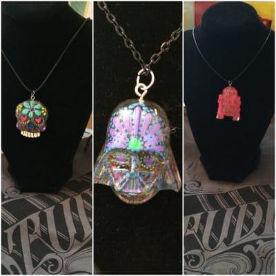 Cool necklaces made from recycled skateboards!