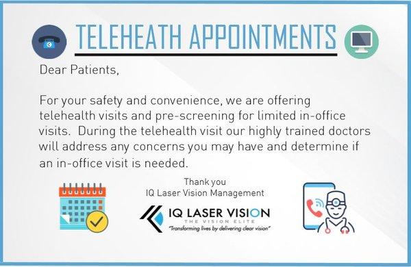 Telehealth visits now available!