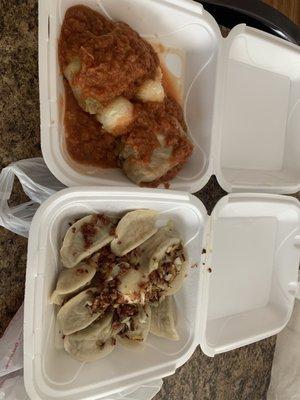 Stuffed cabbage rolls, pierogis