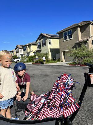 Annual 4th of July Flags for the neighborhoods!