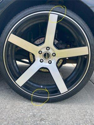 Anyone with two eyes can see the difference. They did not replace the wheel. You can see where the old weights were in the other pic.