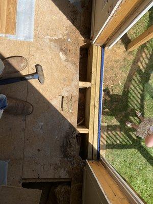 Rim joists and sub floor repair.