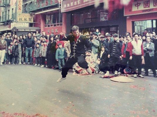 Early years mid 1980's in New York Chinatown, Lunar New Year demonstration