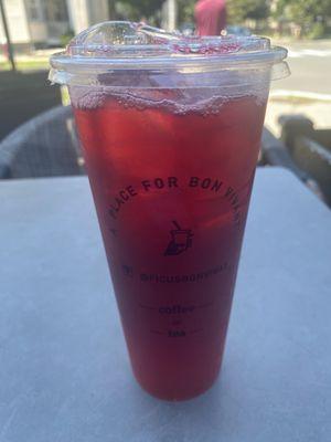 Mango hibiscus iced tea