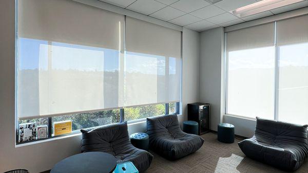 Dual roller shade in an office in Irvine