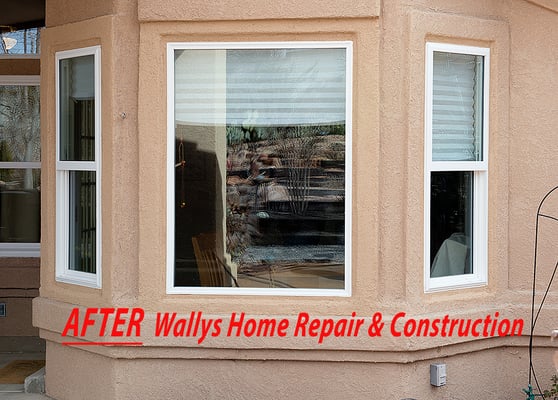 Wallys Home Repair removed & repaired all of the ugly excess caulking & vinyl strips and made our home look new again!