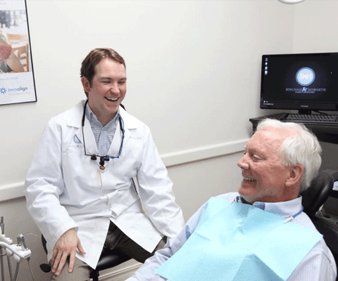 Dr. Howarth and a patient laughing