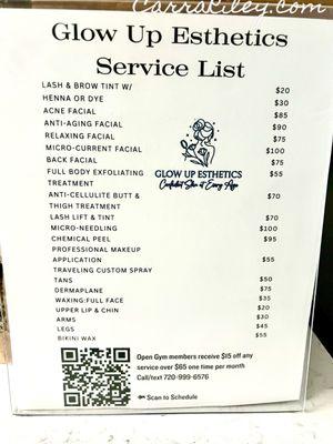 Menu of services