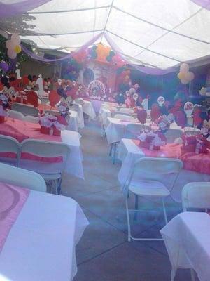 Balloons.decoration, tables  rental, chairs , table cloths, canopy, and more