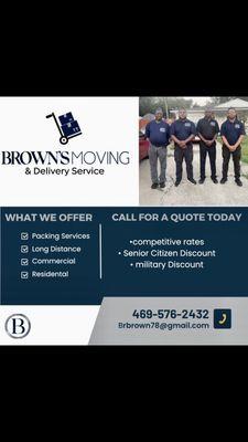 Brown’s Moving & Delivery Services