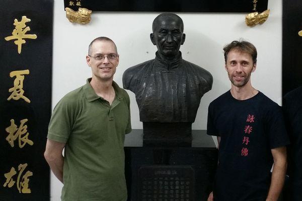 With Master Keith Worfel at Wing Chun association in Hong Kong